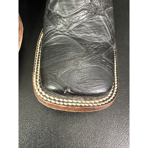 Quincy Boots black Pirarucu print cowboy boots Men's Sz 28-EE-27 Print On Boot - Picture 4 of 14